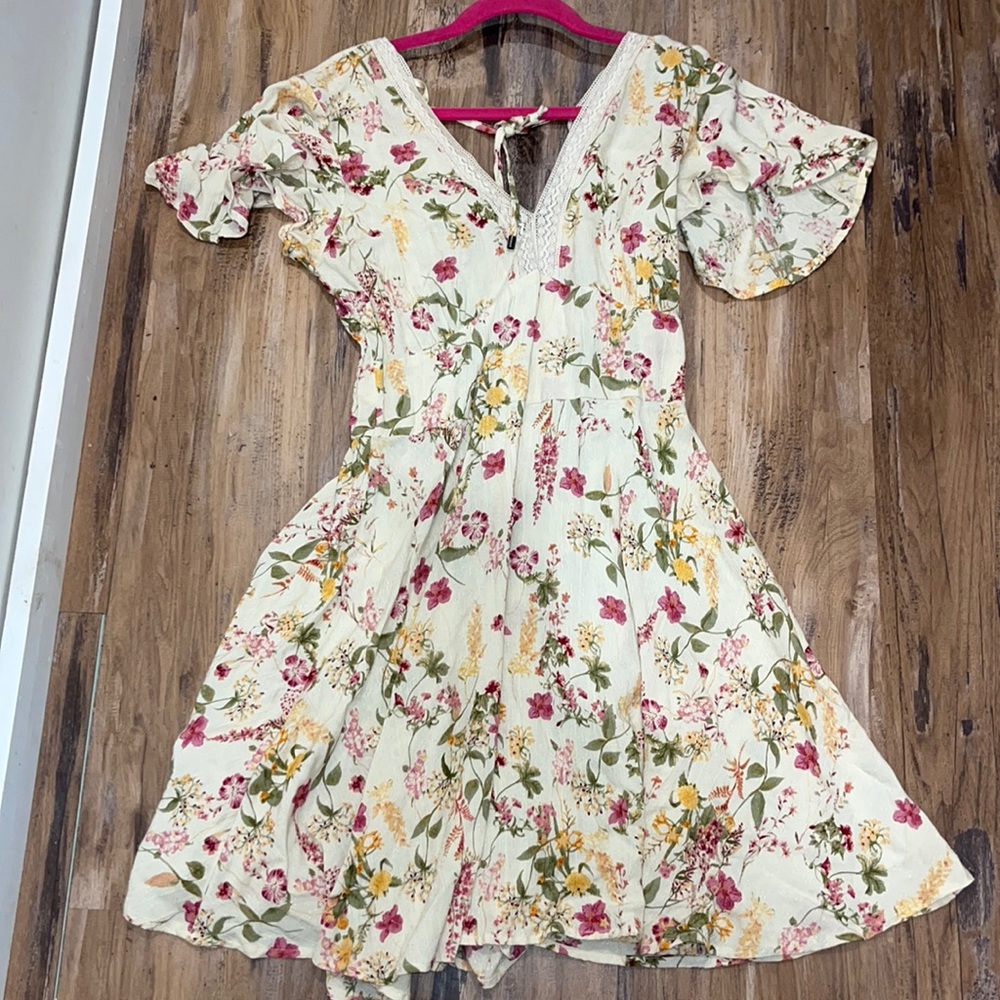 Ivory floral dress